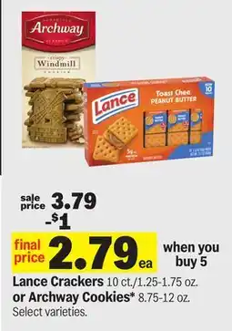 Meijer Lance Crackers 10 ct./1.25-1.75 oz. or Archway Cookies* 8.75-12 oz offer