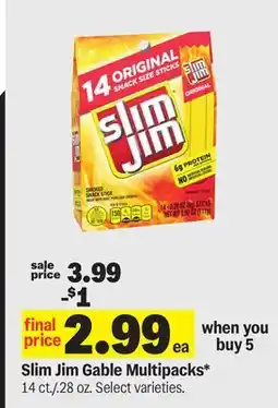 Meijer Slim Jim Gable Multipacks offer