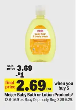 Meijer Meijer Baby Bath or Lotion Products offer