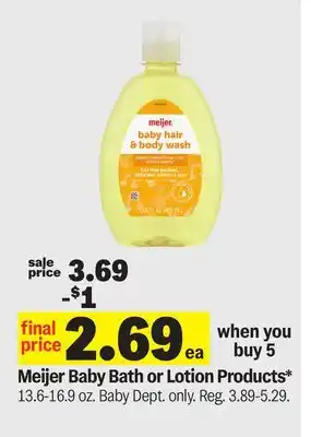 Meijer Meijer Baby Bath or Lotion Products offer