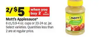Meijer Mott's Applesauce offer