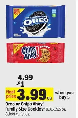 Meijer Oreo or Chips Ahoy! Family Size Cookies offer