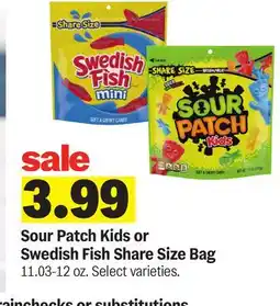 Meijer Sour Patch Kids or Swedish Fish Share Size Bag offer