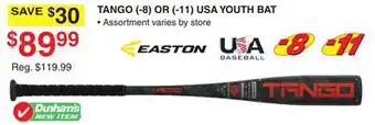 Dunham's Sports TANGO (8) OR (- 11) USA YOUTH BAT offer