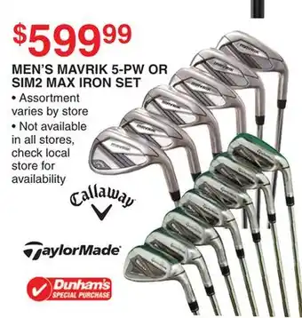 Dunham's Sports MEN'S MAVRIK 5-PW OR SIM2 MAX IRON SET offer