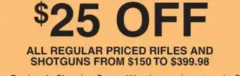 Dunham's Sports ALL REGULAR PRICED RIFLES AND SHOTGUNS offer