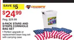 Dunham's Sports TRIUMPH 8-PACK STARS AND STRIPS CORNHOLE BAG SET offer
