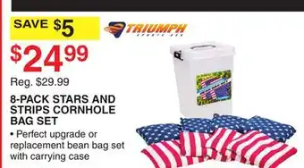 Dunham's Sports TRIUMPH 8-PACK STARS AND STRIPS CORNHOLE BAG SET offer