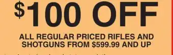 Dunham's Sports ALL REGULAR PRICED RIFLES AND SHOTGUNS offer