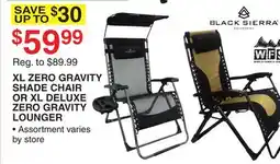 Dunham's Sports XL ZERO GRAVITY SHADE CHAIR OR XL DELUXE ZERO GRAVITY LOUNGER offer