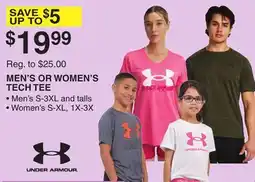 Dunham's Sports UNDER ARMOUR MEN'S OR WOMEN'S TECH TEE offer
