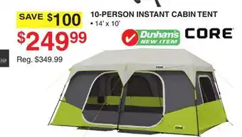Dunham's Sports 10-PERSON INSTANT CABIN TENT offer