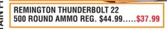 Dunham's Sports REMINGTON THUNDERBOLT 22 500 ROUND AMMO offer