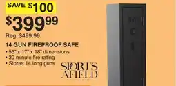 Dunham's Sports SPORTS AFIELD 14 GUN FIREPROOF SAFE offer