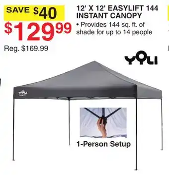 Dunham's Sports 12' X 12' EASYLIFT 144 INSTANT CANOPY offer