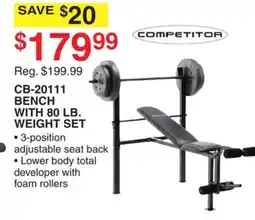 Dunham's Sports CB-20111 BENCH WITH 80 LB. WEIGHT SET offer
