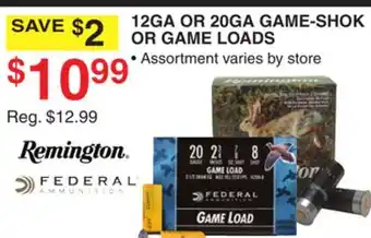 Dunham's Sports 12GA OR 20GA GAME-SHOK OR GAME LOADS offer