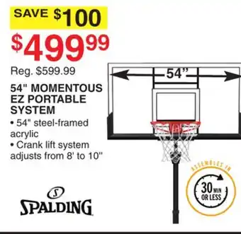 Dunham's Sports 54 MOMENTOUS EZ PORTABLE SYSTEM offer