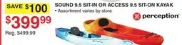 Dunham's Sports SOUND 9.5 SIT-IN OR ACCESS 9.5 SIT-ON KAYAK offer