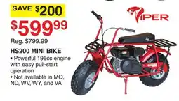 Dunham's Sports VIPER HS200 MINI BIKE offer