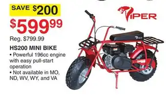 Dunham's Sports VIPER HS200 MINI BIKE offer