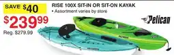 Dunham's Sports PELICAN RISE 100X SIT-IN OR SIT-ON KAYAK offer