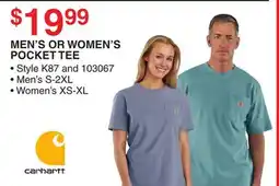 Dunham's Sports MEN'S OR WOMEN'S POCKET TEE offer