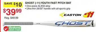 Dunham's Sports GHOST (- 11) YOUTH FAST PITCH BAT offer