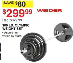 Dunham's Sports 300 LB. OLYMPIC WEIGHT SET offer