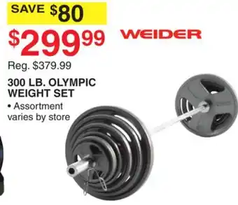 Dunham's Sports 300 LB. OLYMPIC WEIGHT SET offer