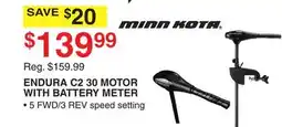 Dunham's Sports MINN KOTA ENDURA C2 30 MOTOR WITH BATTERY METER offer