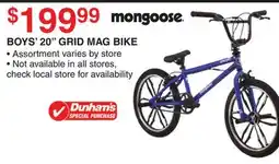 Dunham's Sports MONGOOSE BOYS' 20 GRID MAG BIKE offer