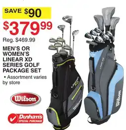 Dunham's Sports MEN'S OR WOMEN'S LINEAR XD SERIES GOLF PACKAGE SET offer