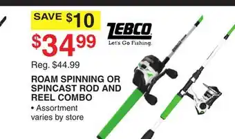 Dunham's Sports ROAM SPINNING OR SPINCAST ROD AND REEL COMBO offer