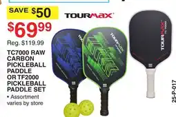 Dunham's Sports TOURMAX TC7000 RAW CARBON PICKLEBALL PADDLE OR TF2000 PICKLEBALL PADDLE SET offer