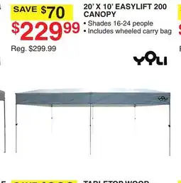 Dunham's Sports YOLI 20' X 10' EASYLIFT 200 CANOPY offer