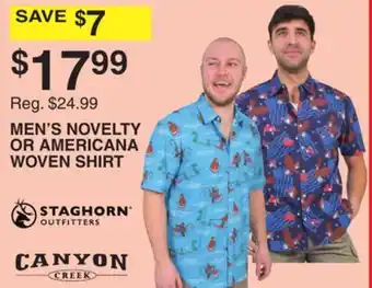 Dunham's Sports MEN'S NOVELTY OR AMERICANA WOVEN SHIRT offer