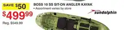 Dunham's Sports SUNDOLPHIN BOSS 10 SS SIT-ON ANGLER KAYAK offer