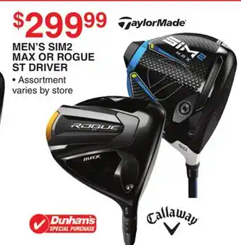 Dunham's Sports MEN'S SIM2 MAX OR ROGUE ST DRIVER offer