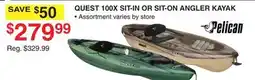 Dunham's Sports PELICAN QUEST 100X SIT-IN OR SIT-ON ANGLER KAYAK offer