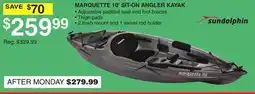 Dunham's Sports SUNDOLPHIN MARQUETTE 10' SIT-ON ANGLER KAYAK offer
