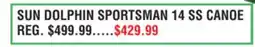 Dunham's Sports SUN DOLPHIN SPORTSMAN 14 SS CANOE offer