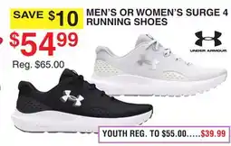 Dunham's Sports UNDER ARMOUR MEN'S OR WOMEN'S SURGE 4 RUNNING SHOES offer