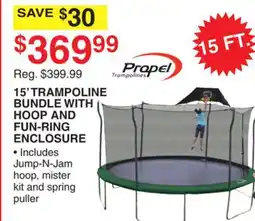 Dunham's Sports 15' TRAMPOLINE BUNDLE WITH HOOP AND FUN-RING ENCLOSURE offer