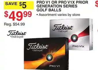Dunham's Sports TITLEIST PRO V1 OR PRO V1X PRIOR GENERATION SERIES GOLF BALLS offer