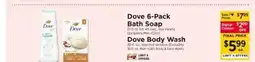 ShopRite Dove 6-Pack Bath Soap / Dove Body Wash offer