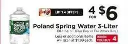 ShopRite Poland Spring Water 3-Liter offer