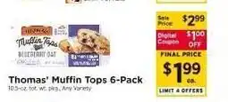 ShopRite Thomas' Muffin Tops 6-Pack offer