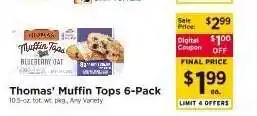 ShopRite Thomas' Muffin Tops 6-Pack offer