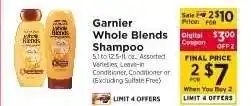 ShopRite Garnier Whole Blends Shampoo offer